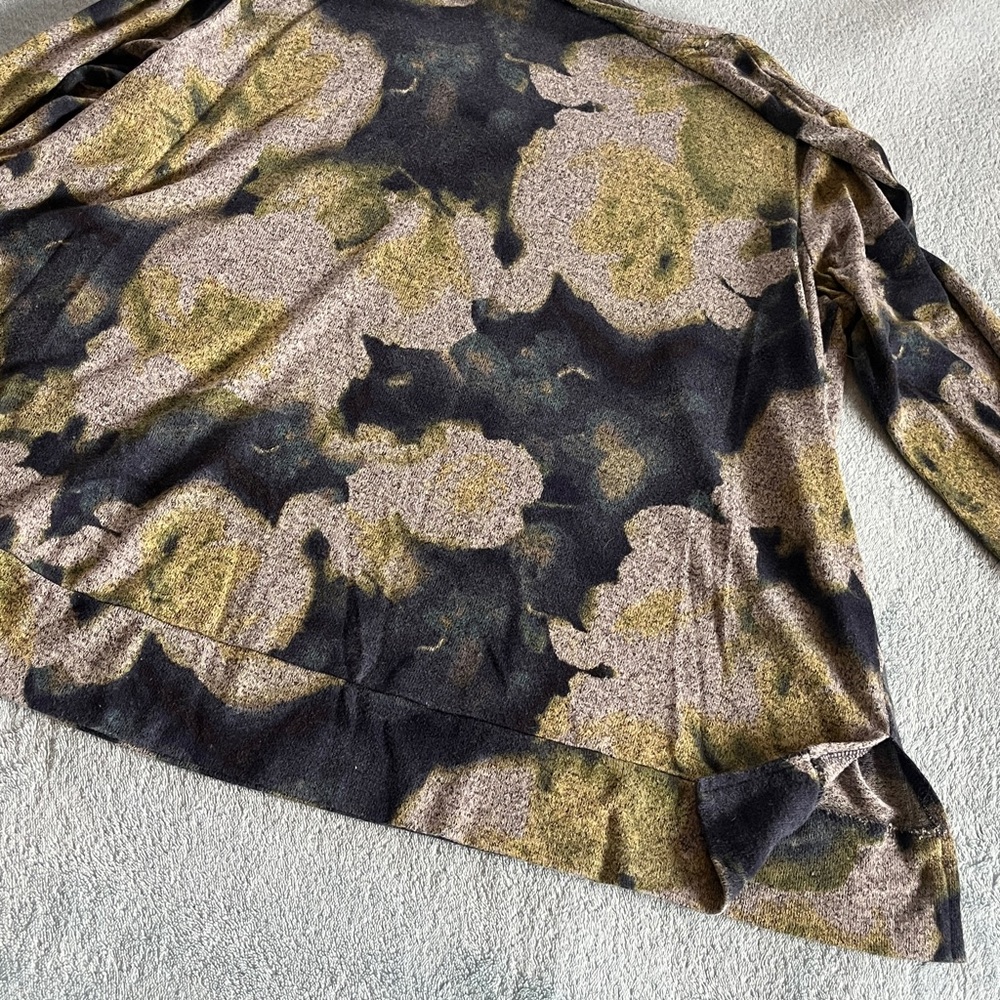 Simply Vera Vera Wang Gray floral lightweight sweater - Picture 5 of 9